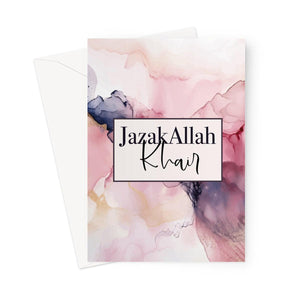 JazakAllah Khair Pink Greeting Card - Ilhaam UK