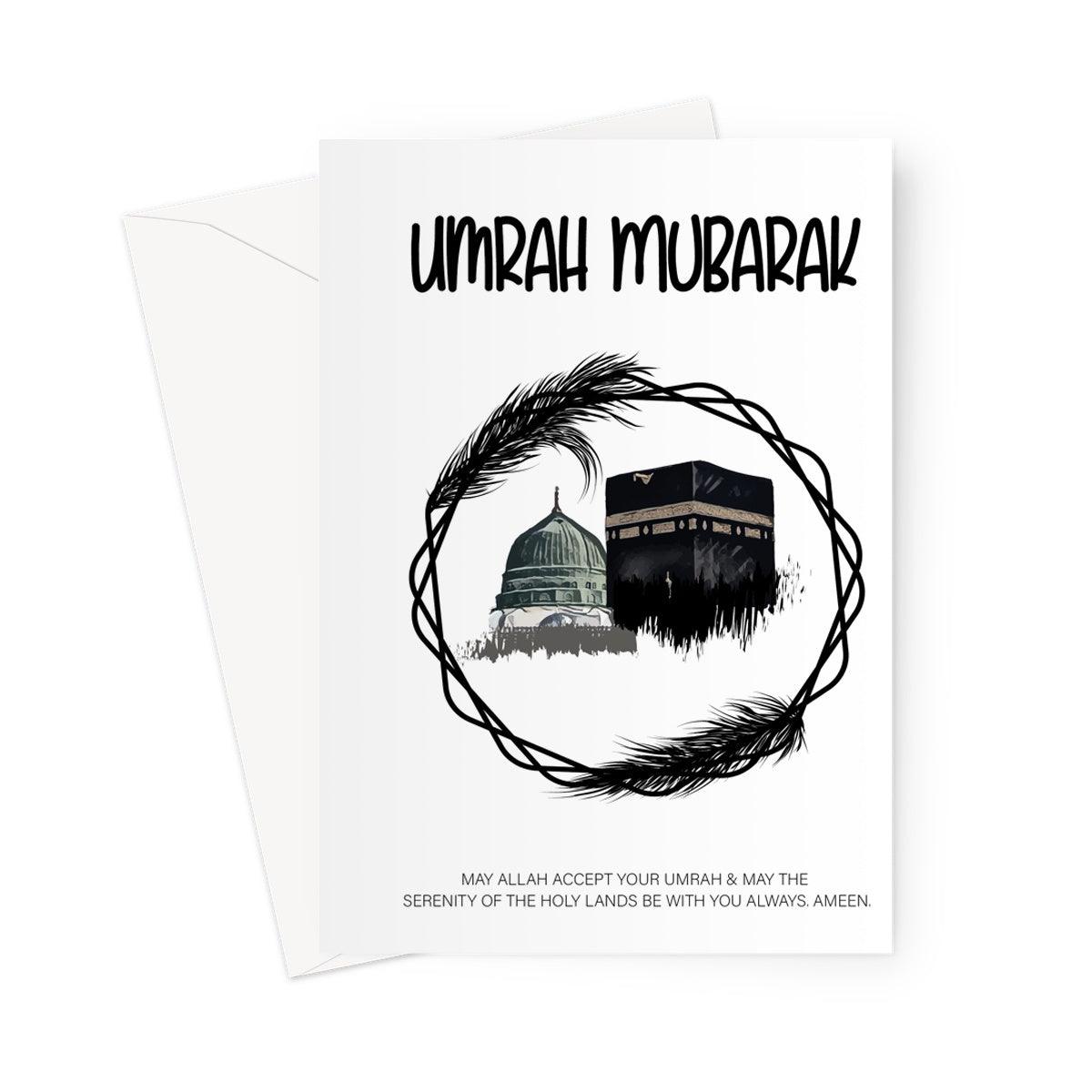 Umrah Mubarak Feather Greeting Card - Ilhaam UK