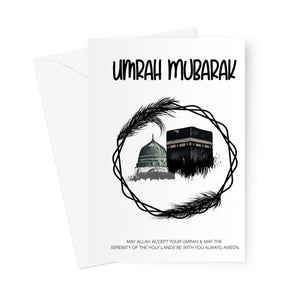 Umrah Mubarak Feather Greeting Card - Ilhaam UK